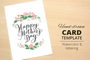 Happy mother's day card template, a Card Template by Olga Proz (Thumbnail 1 of 3)