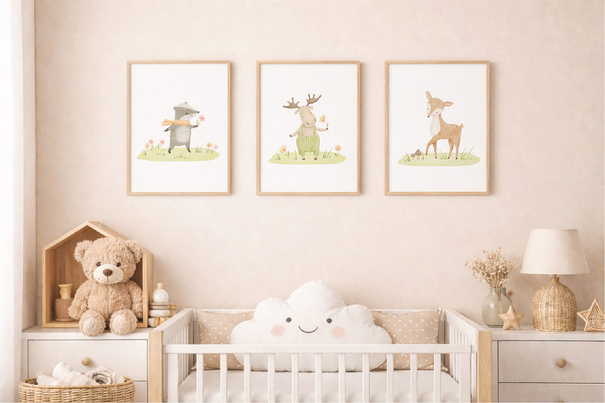 Woodland Birthday Watercolor Animals, an Animal Illustration by ElenaPlatovaArt (Photo 20 of 22)
