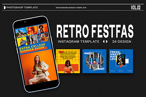 Retro Festfas Instagram | Photoshop
