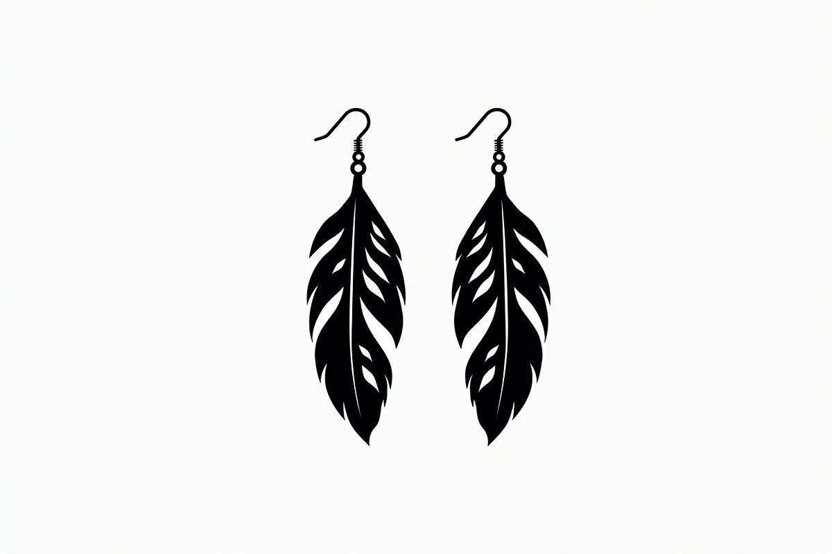 Leaf Earring Silhouette Bundle, an Object Graphic by balal (Photo 11 of 15)