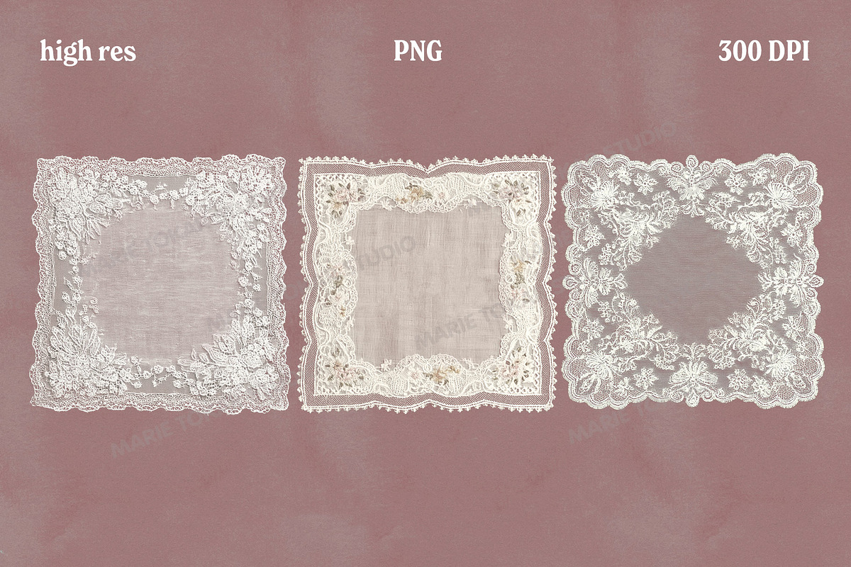 Vintage Fabric Doilies Bundle PNG, an Object Graphic by Marie T (Photo 23 of 24)