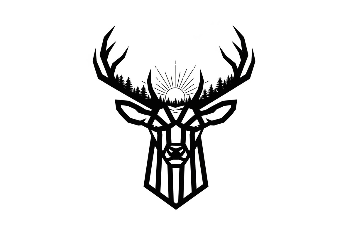 Artistic Geometric Deer Head Bundle, an Illustration by yasushie (Photo 14 of 31)