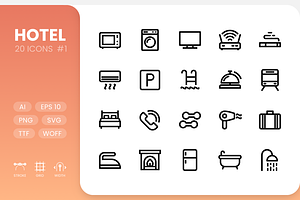 Hotel - Line Icons