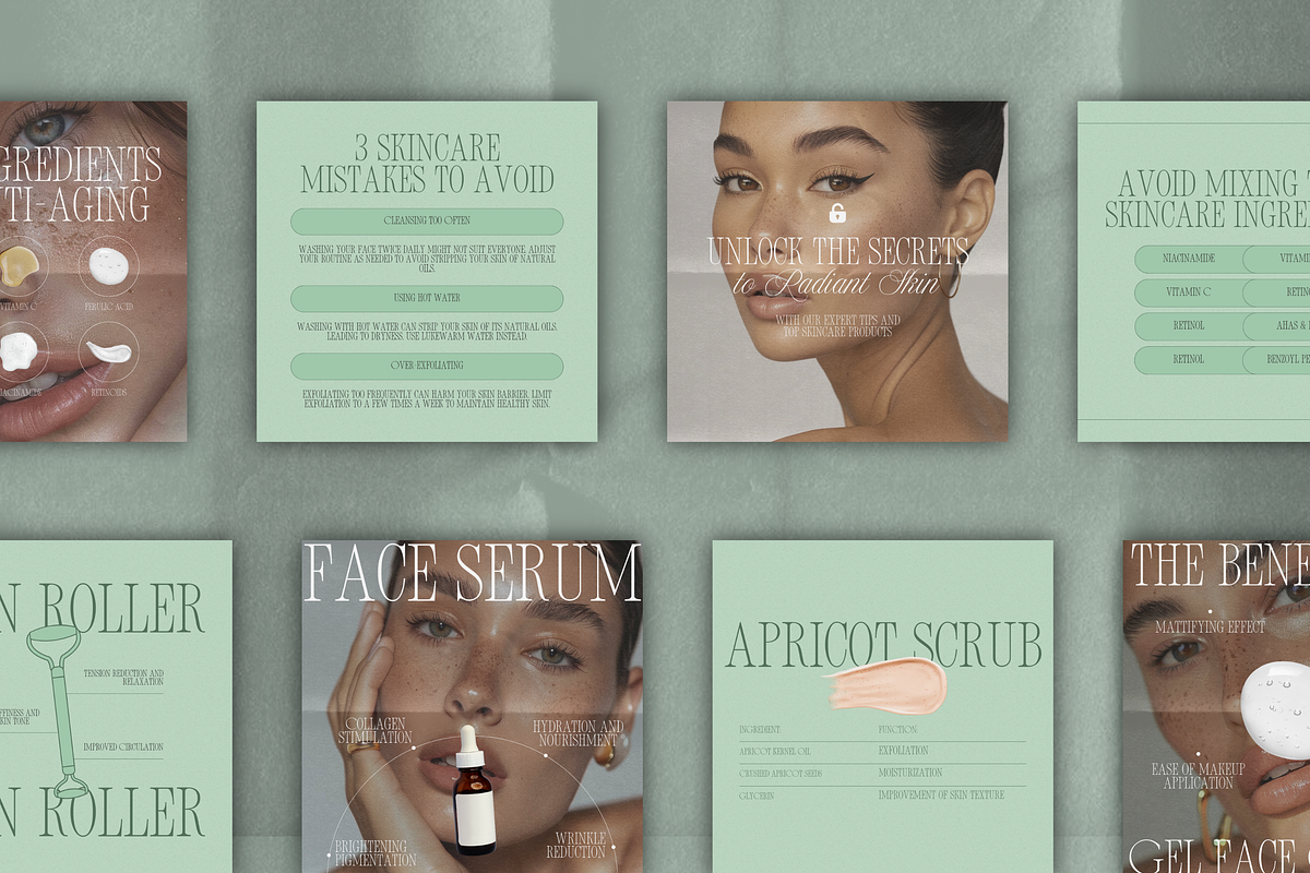 CANVA Skincare Instagram Templates, a Social Media Template by Xenié Creative (Photo 10 of 11)