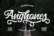 Anghones - Script Font, a Script Font by Maculinc Type (Thumbnail 1 of 9)