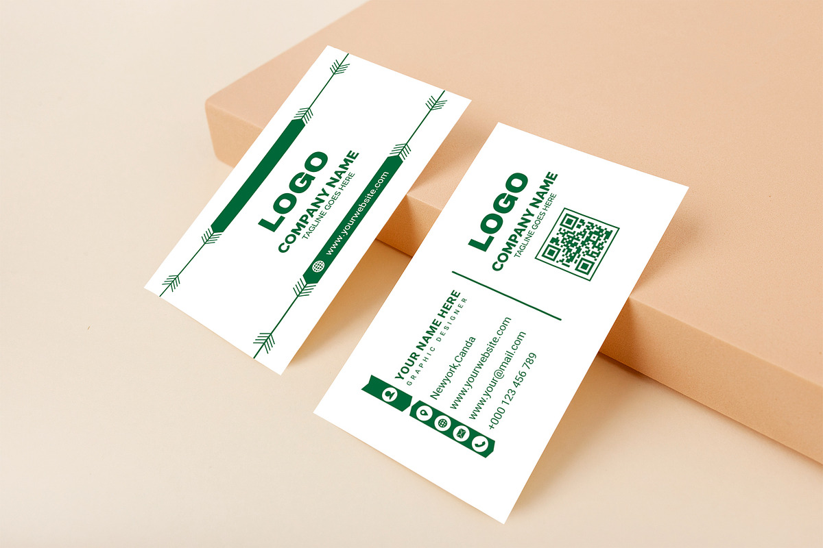 Green Theme Stylish Business Card, a Business Card Template by Vitoria's Collection (Photo 2 of 3)
