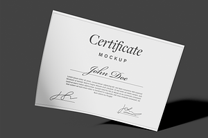 Paper Certificate Mockup