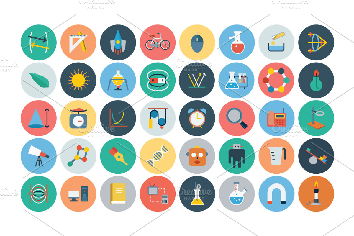 100+ Science & Technology Flat Icons preview 3
