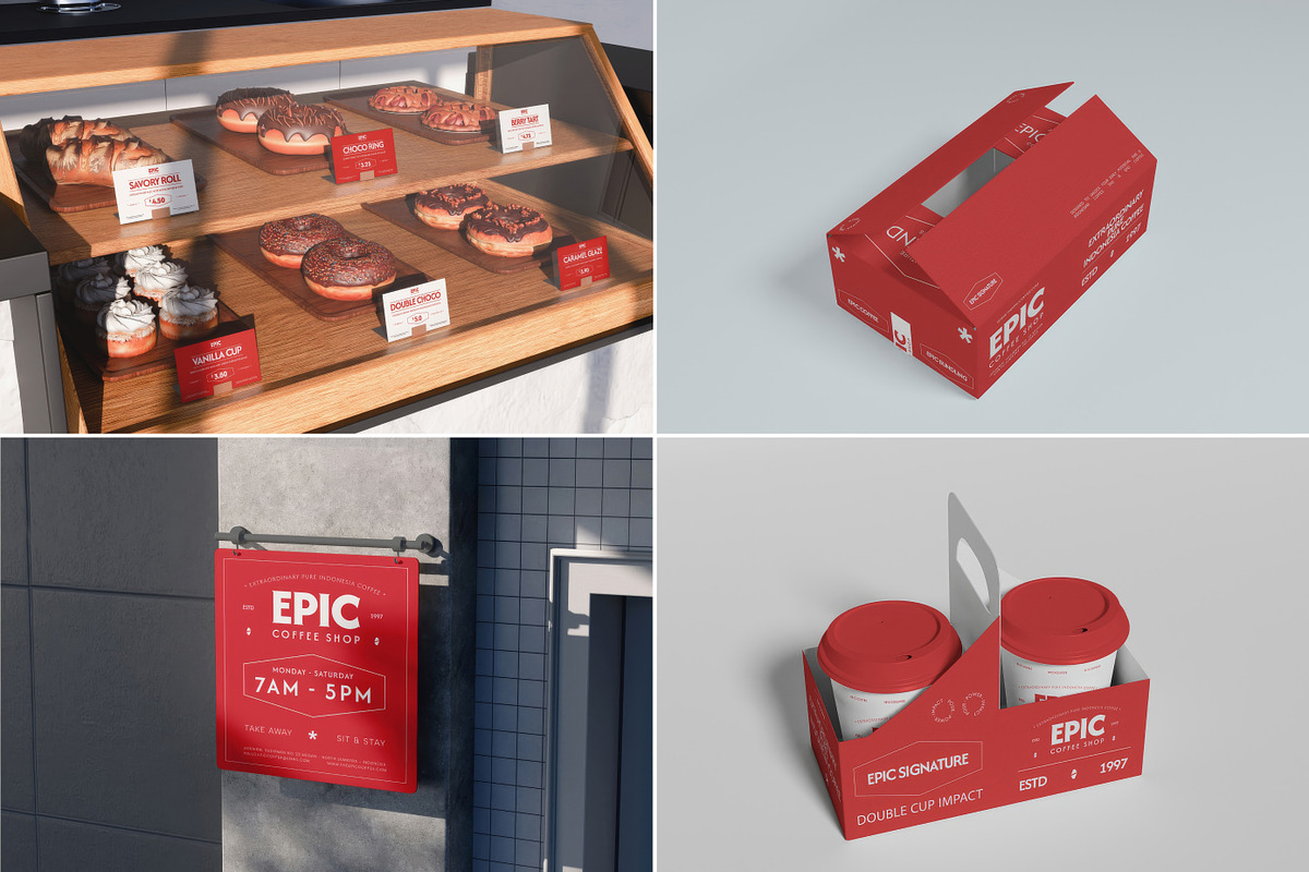 Cafe, Bakery, Restaurant Mockups, a Mockup by Vitora Mockup (Photo 4 of 15)