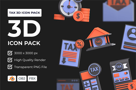 Tax 3D Icon Pack, an Object 3D Model by Rishsketch