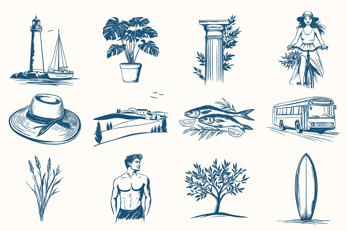 La Dolce Vita Summer Illustrations, an Object Illustration by NatalieArtShop (Photo 5 of 17)
