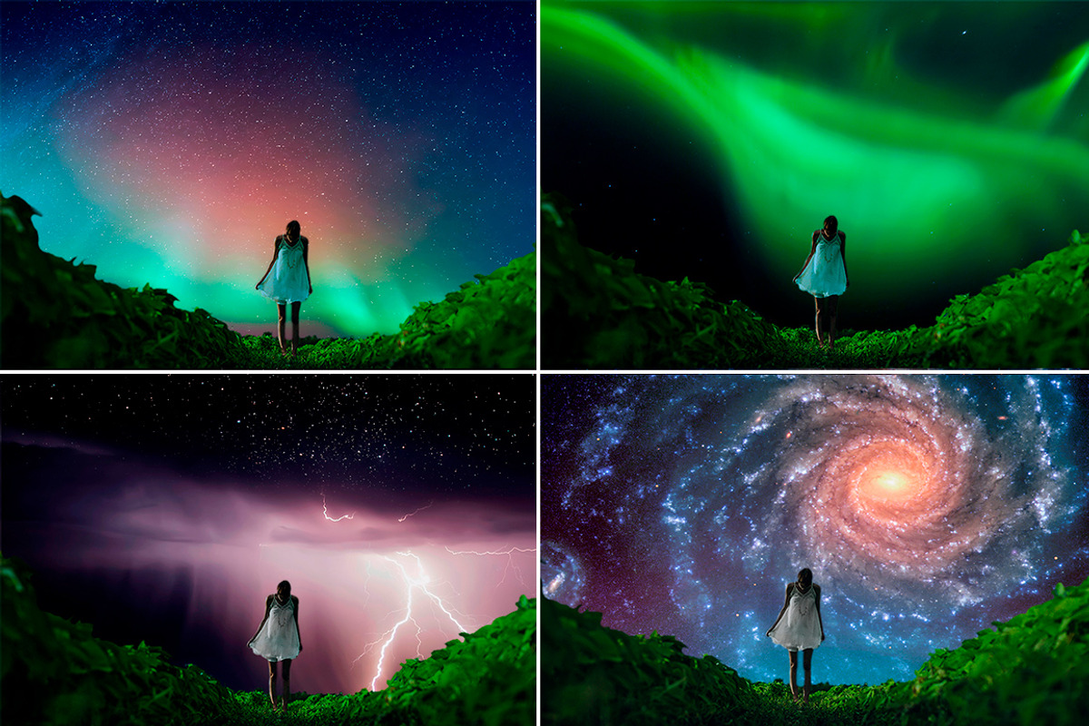 Night Sky Background Overlays, an Action Add-On by PhotoSpirit (Photo 4 of 12)