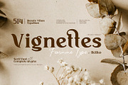 Vignettes - Feminine Type, a Serif Font by ikiiko (Thumbnail 1 of 8)
