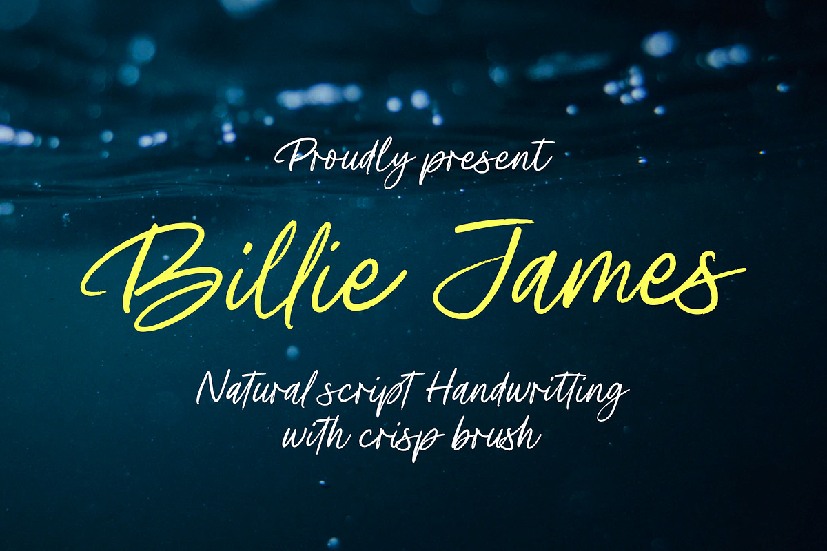 Billie James Handwriting script, a Script Font by Damarletter (Photo 1 of 11)