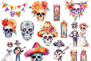 Day Of The Dead Clipart Set