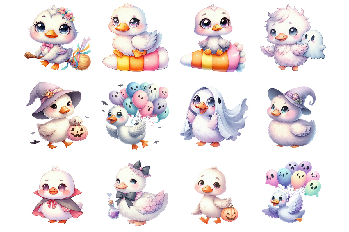 Spooky Pastel Chibi Goose PNG, a Graphic by CitraGraphics