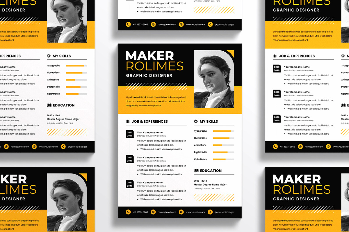 Modern Resume CV, a Resume Template by dokudokunomi (Photo 4 of 4)