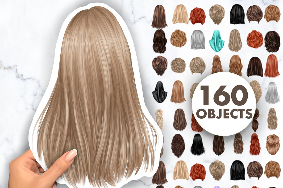 Natural hair clipart, an Illustration by Elenbushe (Photo 1 of 7)