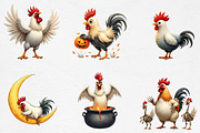 Halloween Rooster Ghost Clipart, an Illustration by CrexoraLab (Thumbnail 2 of 5)