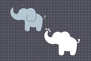 Baby elephant clip art, an Animal Illustration by Elena Nesterova (Thumbnail 4 of 6)