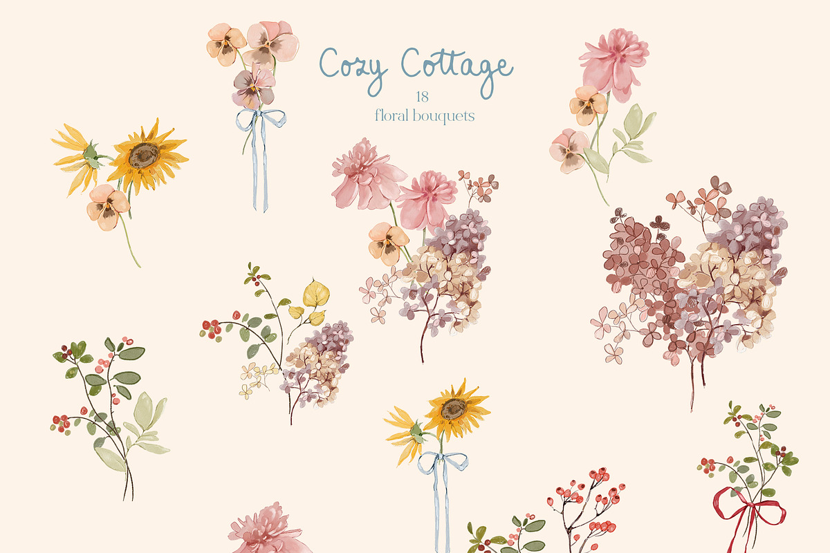 Cottagecore Clipart, Frames, Prints, a Decorative Illustration by whiteheartdesign (Photo 23 of 34)