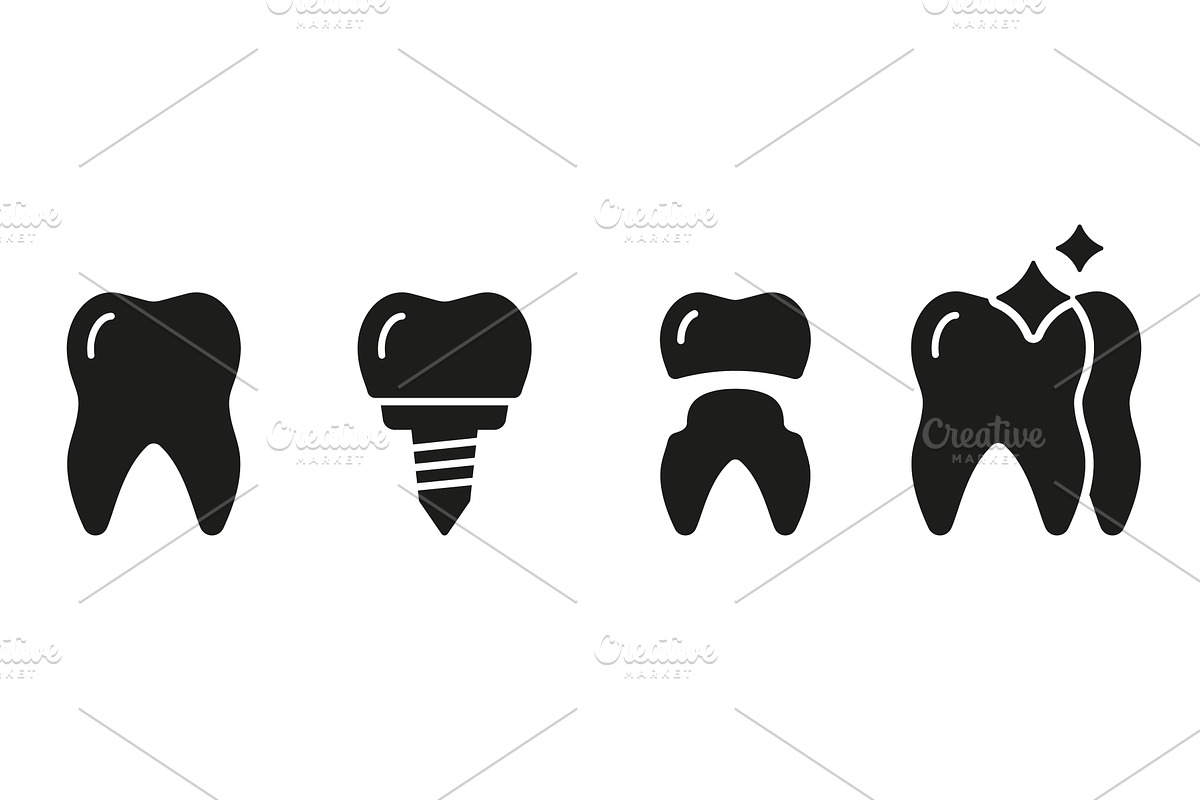 Tooth Care Icons, a Healthcare Illustration by Gentle Studio