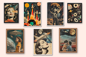 Retro Surreal Collage Posters