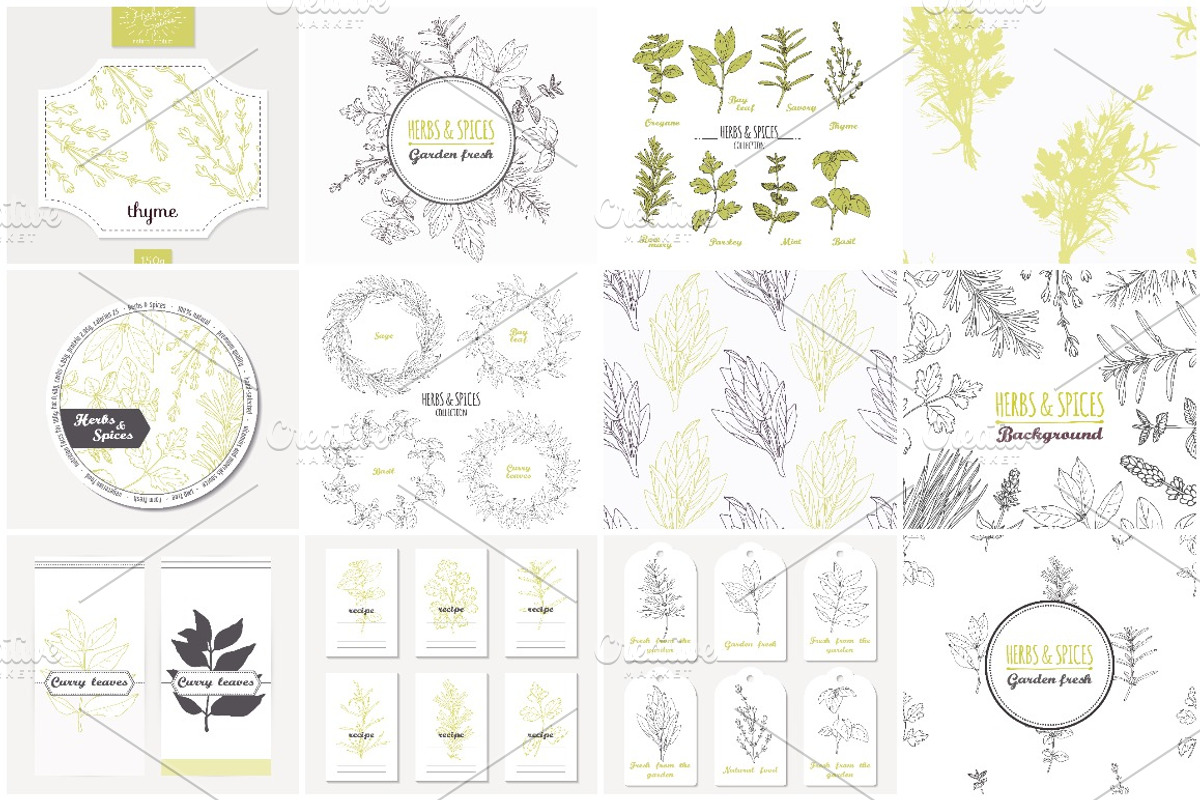 Herbs & Spices Big Bundle, a Food Illustration by Zhemchuzhina (Photo 9 of 9)