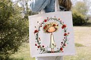 Whimsical Girls Floral Spring Clipar, an Illustration by Canvas Craft (Thumbnail 5 of 7)