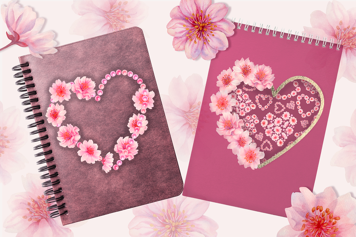 Cherry Blossom Hearts, a Decorative Illustration by EL_SUHOVA (Photo 6 of 15)
