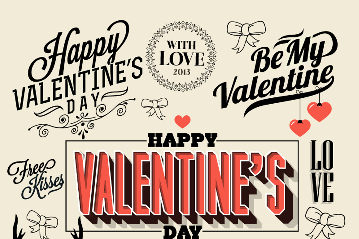 Valentine's Day Logo Badges & Labels, an Illustration by Noka Studio (Photo 1 of 2)