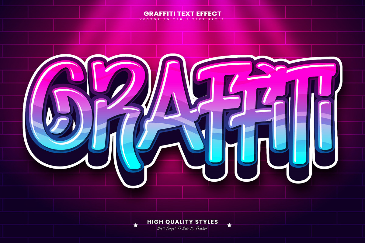 Graffiti Editable Vector Text Effect, a Layer Style Add-On by Niestart Creation (Photo 2 of 2)