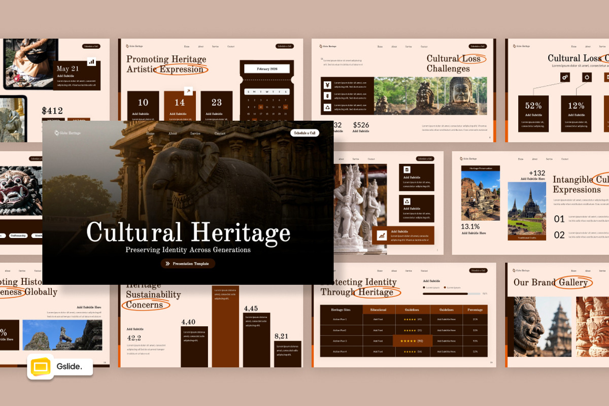 Cultural Heritage Google Slides, a Presentation Template by Loin Studio (Photo 1 of 4)