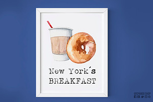 New York Watercolor Clip Art