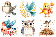 Positive Whimsical Fall Birds Clipar, an Illustration by Watercolor design (Thumbnail 4 of 5)
