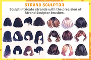 Procreate Hair Brushes, a Brush Add-On by nikiartcorner (Thumbnail 7 of 8)