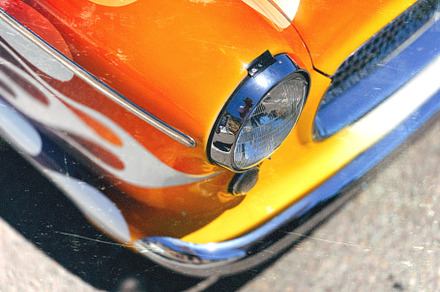 Cute happy eyes of the Muscle Car