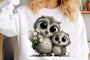 Whimsical Mother's Day Owl Clipart, an Illustration by SinaCreation (Thumbnail 7 of 8)