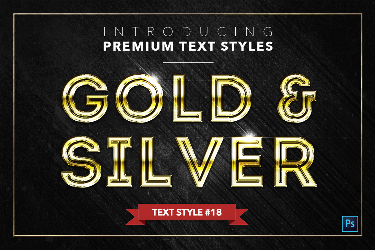 Gold & Silver #2 - 20 Text Styles, a Layer Style Add-On by Jonas Stensgaard (Photo 19 of 23)