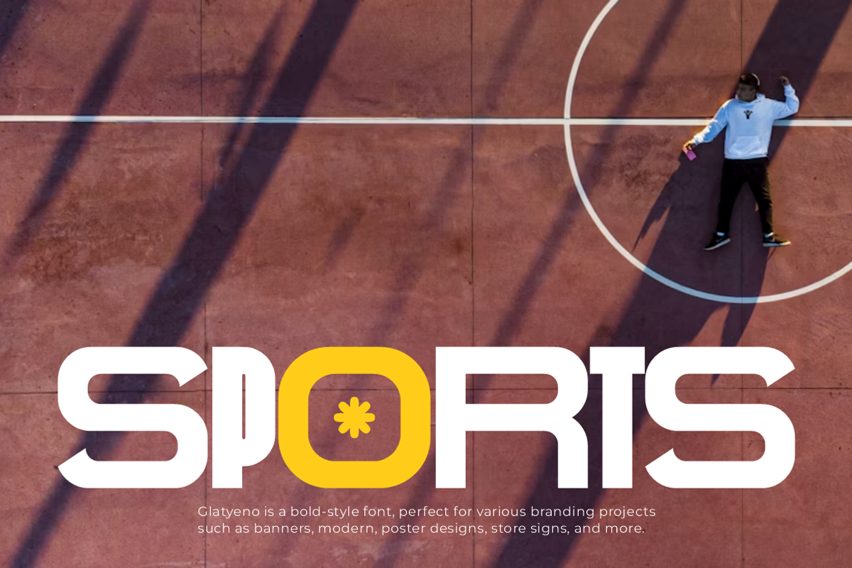 Glatyeno - Bold Sports Font, a Sans Serif Font by Iqsiart Studio (Photo 3 of 15)
