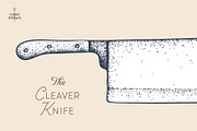 Butcher Knife. Hand drawn sketch, a Food Illustration by Foxys Graphic (Thumbnail 3 of 3)
