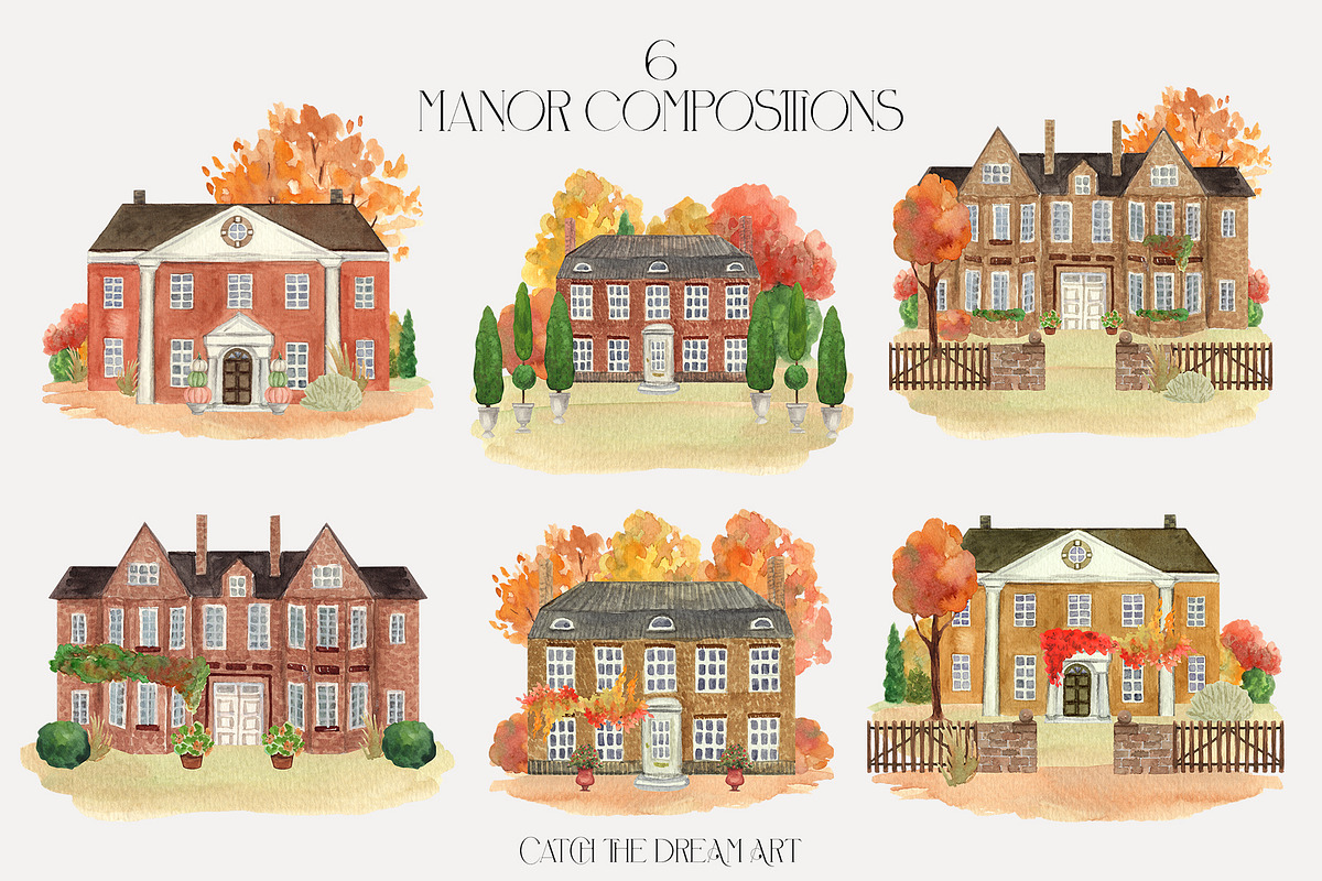 Persimmon Manor Vintage Fall Garden, a Decorative Illustration by Catch the Dream Art (Photo 3 of 15)