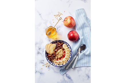 Homemade oatmeal for breakfast with, a Food & Drink Photo by Irina Burakova
