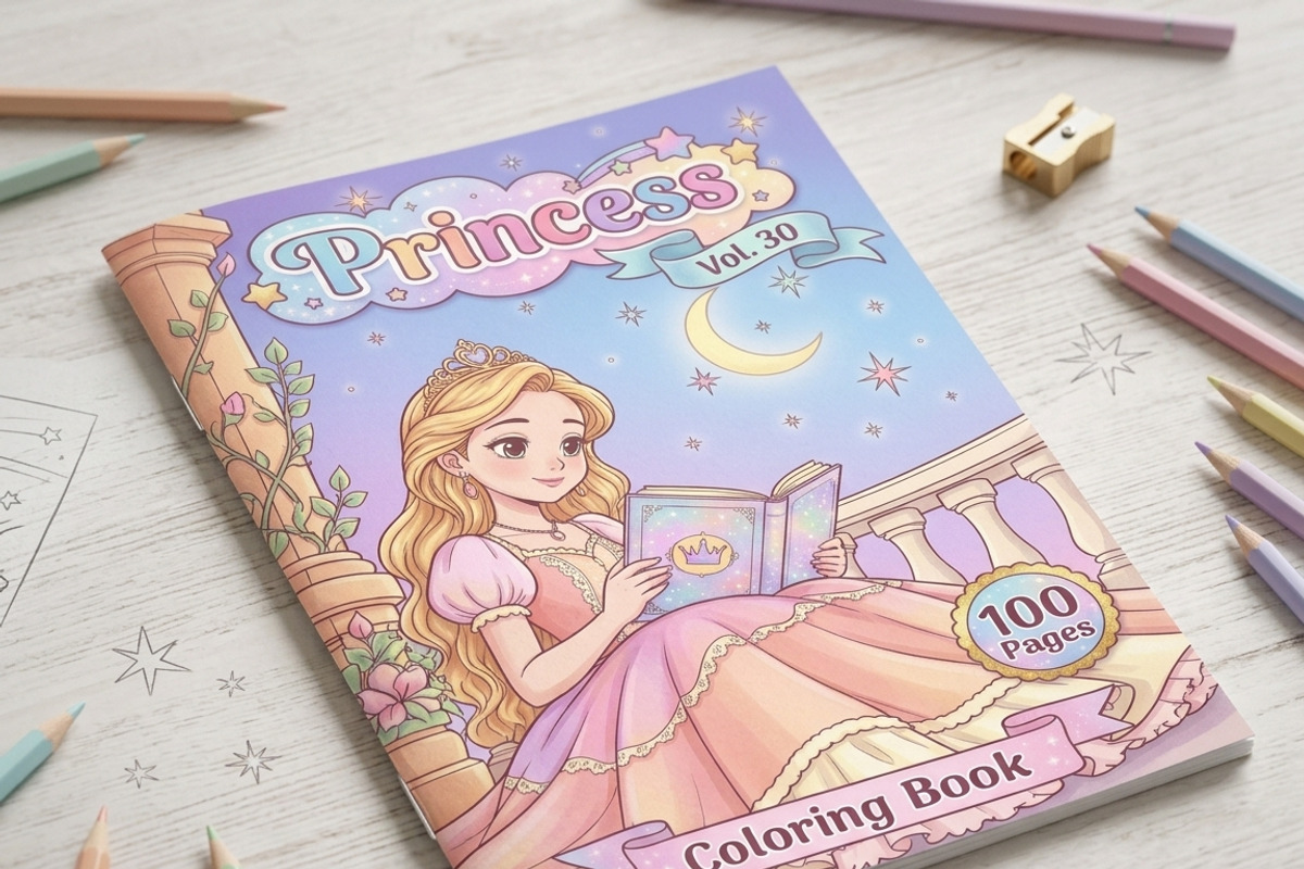 Magical Princess Coloring Book Vol30, a Person Illustration by ikarifq shop (Photo 2 of 7)