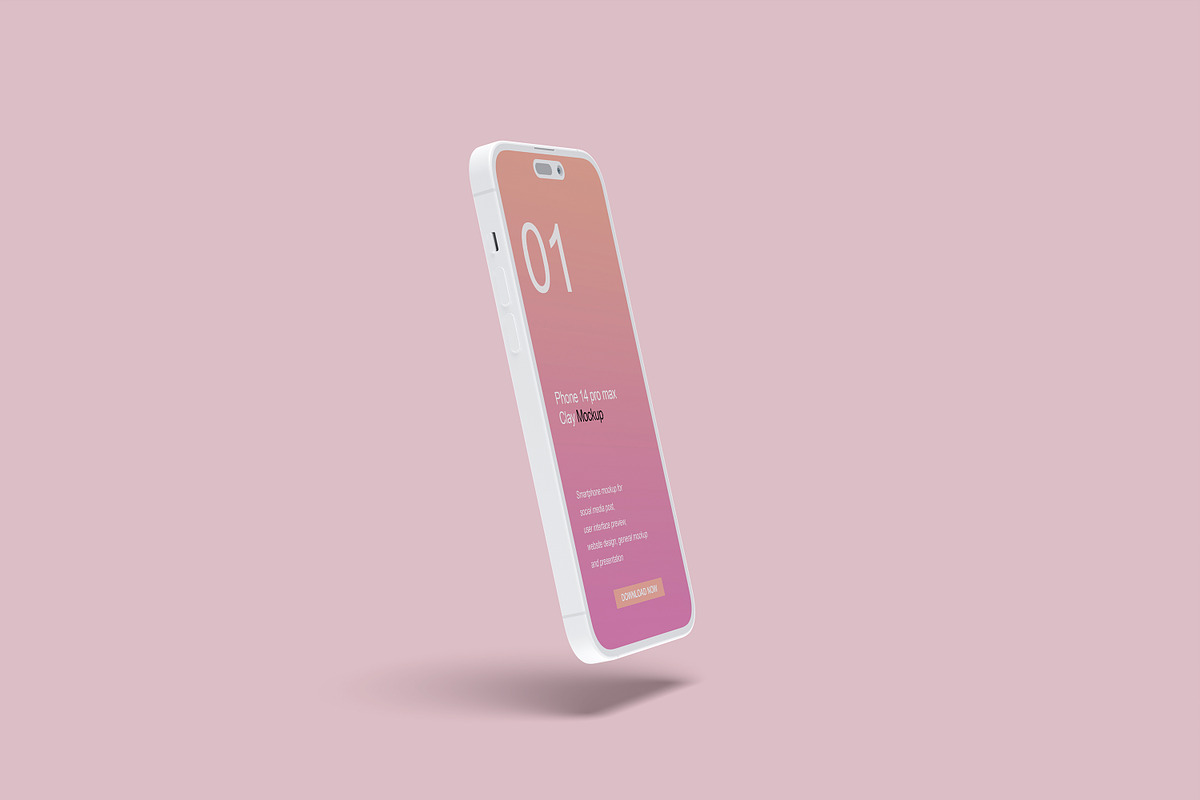 Iphone 14 Clay Mockup, an iPhone Mockup by rahmatmoscae (Photo 8 of 20)