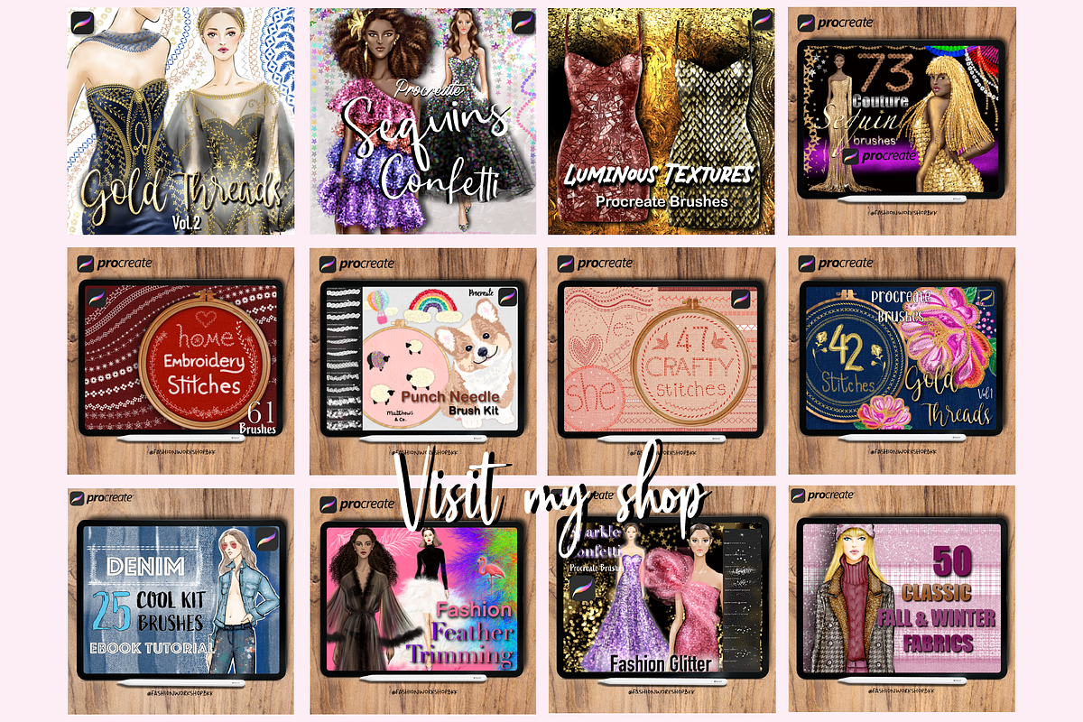 61 Home Embroidery Stitch Brushes, a Brush Add-On by Fashion Workshop Bkk (Photo 11 of 13)