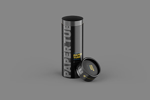 Opened Paper Tube Mockup 40x122mm