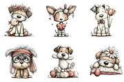 Whimsical Easter Dog Clipart, an Illustration by CreationArt (Thumbnail 4 of 6)