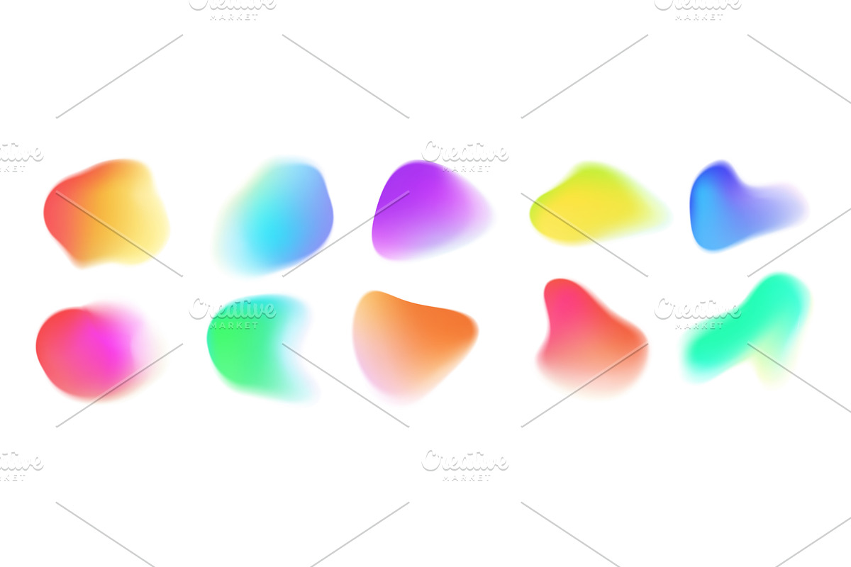 Gradient blur blob shapes. Abstract, an Illustration by Frogella