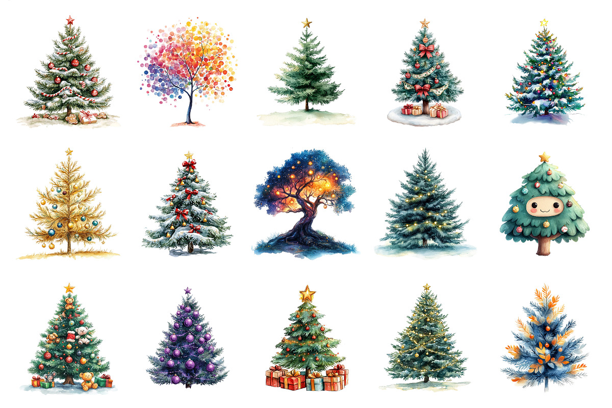 Christmas Tree Clipart PNG, an Illustration by Daily.Designs (Photo 4 of 4)